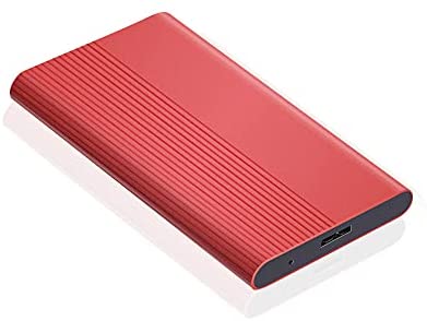 External Hard Drive, 1TB 2TB Hard Drive Portable Slim External Hard Drive Compatible with PC Laptop and Mac (1TB-A Red)