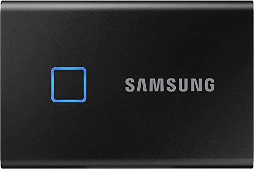 SAMSUNG T7 Touch Portable SSD 1TB – Up to 1050MB/s – USB 3.2 External Solid State Drive, Black (MU-PC1T0K/WW)