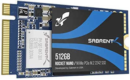 Sabrent 512GB Rocket NVMe PCIe M.2 2242 DRAM-Less Low Power Internal High Performance SSD (SB-1342-512)