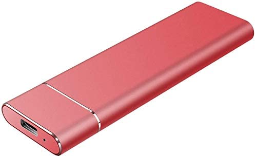 External Hard Drive Type C USB 2.0 Portable 1TB 2TB Hard Drive External HDD Compatible for Mac Laptop and PC (RED-VA2)