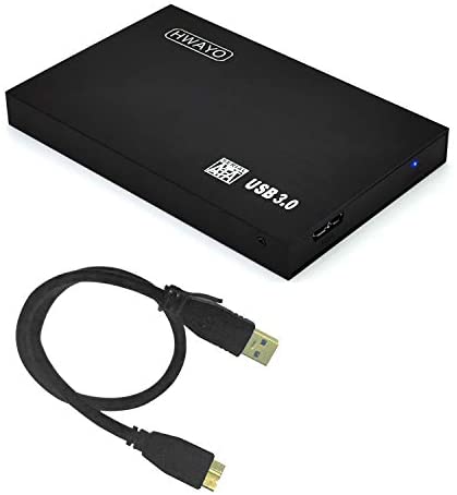 HWAYO 2.5” 1TB Ultra Slim Portable External Hard Drive USB3.0 HDD Storage for PC/Desktop/Laptop/MacBook/Chromebook/Xbox One (Black)