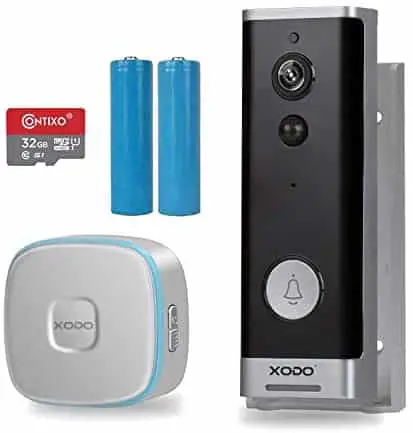 XODO VD1 Smart Home Wireless Security Camera with Night Vision, Waterproof Video Doorbell/WiFi 1080P HD/166°Wide Angel/2-Way Audio/No Monthly Fee/Real-Time Alerts/Rechargeable Batteries