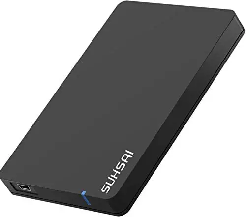 Suhsai Portable External Hard Drive HDD, 2.5″ Slim Lightweight Hard Disk Drive, USB 2.0 for Computer, Laptop, PC, Mac, Chromebook- for Storage and Back Up (Black, 320GB)