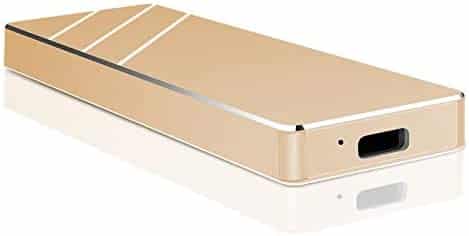 Portable External Hard Drive Ultra Slim Portable Hard Drive External HDD Compatible with Mac, Laptop, PC (Gold,1TB)
