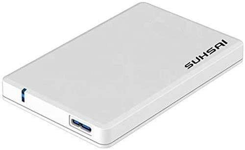 Suhsai Portable External Hard Drive HDD, 2.5″ Slim Lightweight Hard Disk Drive, USB 2.0 for Computer, Laptop, PC, Mac, Chromebook- for Storage and Back Up (White, 120GB)
