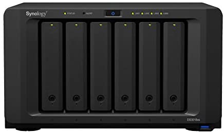 Synology DiskStation DS3018xs Tower NAS Server, Intel Pentium D1508 Dual-Core, 16GB DDR4, 2TB SSD, 32TB SATA HDDs, Synology DSM Software