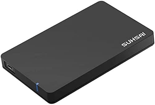 SUHSAI External Hard Drive, 2.0 USB Slim and Light Weight Portable Hardrive for Computer, Laptop, PC, Games, Mac, Chromebook (500GB, Black)