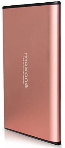 Maxone 320GB Ultra Slim Portable External Hard Drive HDD USB 3.0 for PC, Mac, Laptop, PS4, Xbox one – Rose Pink