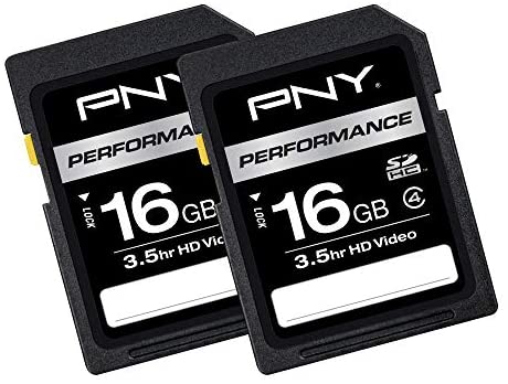 PNY 16GB 2-Pack Performance Class 4 SD Card – (P-SDHC16G4X2-GE)