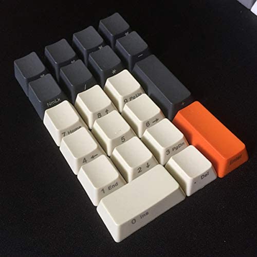 17 Keys Numeric Keypad PBT Dyeing Sublimation Numpad Keycaps OEM for Cherry MX Gaming Mechanical Keyboard (Side Printed-Big Carbon Edition)