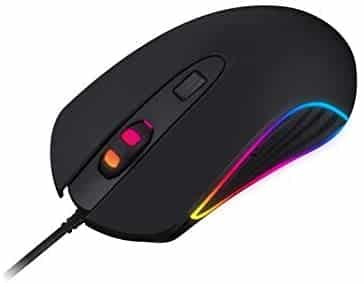 2018 E-Sports NEON Programmable Buttons Gaming Mouse for Right and Left Hand Gamers (Color : Black)