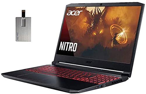 2020 Acer Nitro 5 15.6″ FHD Gaming Laptop Computer, AMD Ryzen 5-4600H Processor, 32GB RAM, 1TB HDD+1TB SSD, GeForce GTX 1650, Backlit Keyboard, HD Webcam, Windows 10, Black, 32GB Snow Bell USB Card