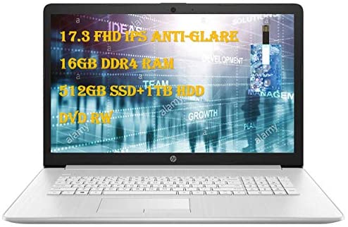 2020 HP Laptop 17 Newest Business Laptop Computer 17.3″ Full HD IPS 10th Gen Intel Quad-Core i5-1035G1(>i7-8550U) 16GB DDR4 RAM, 512GB SSD 1TB HDD Backlit KB WiFi Win 10 with E.S Holiday 32GB USB Card