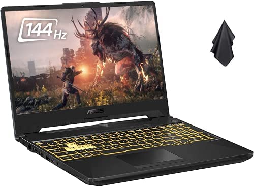 2021 ASUS TUF F15 Gaming Laptop, 15.6″ 144Hz FHD Display, Intel Core i7-10870H up to 5.00 GHz, GeForce GTX 1660 Ti, 32GB RAM, 1TB SSD + 1TB HDD, RGB Backlit KB, RJ-45 Ethernet, Win 10 + Oydisen Cloth