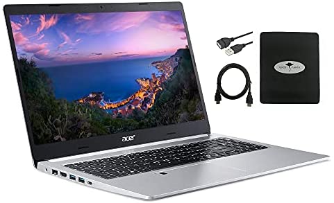 2021 Acer Aspire 5 Slim Laptop 15.6″ FHD IPS, AMD Ryzen 3 3350U(up to 3.5GHz), 8GB RAM 128GB NVMe SSD, WiFi6 Fingerprint Reader Backlit KB Windows 10 w/Ghost Manta Accessories