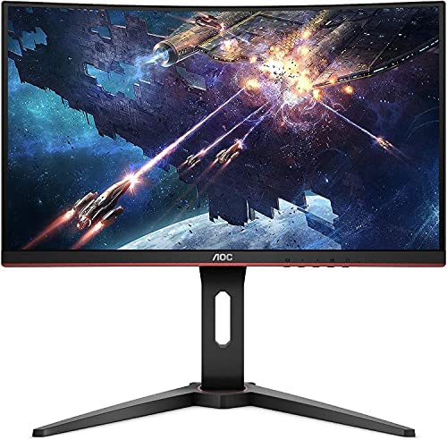 2021_AOC 24 inch Gaming Monitor, FHD 1920×1080, 1500R, VA, 165Hz (144Hz Supported,144hz 1ms), FreeSync Premium, Height Adjustable Black, HDMI Cable and Mouse pad Included.