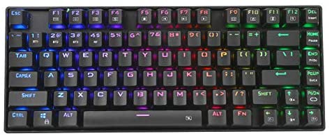 2.4G RGB Mechanical Gaming Keyboard, Blue Switch, LED Backlit, E-Yooso Z-88 Wireless Compact 81 Keys Anti-Ghosting for Mac, PC, Black