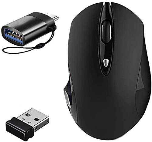 2.4G Wireless Portable Mouse, IULONEE Cordless Mouse Silent with USB Unifying Receiver Optical Mice 3 Adjustable DPI Levels Hyper-Fast Scrolling Compatible for Laptop PC Computer Chromebook Notebook