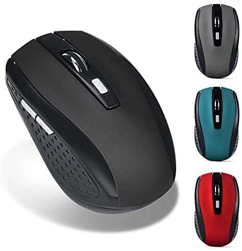 2.4GHz Wireless Gaming Mouse, Silent Portable Wireless Mouse with USB Receiver Multi-Surface Operations Adjustable Sensitivity Cordless Mouse Works with Laptops Computer Mac PC (Black-1PCS)