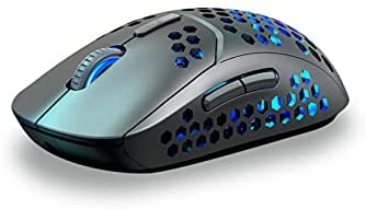2.4GHz Wireless Mouse, Lightweight Honeycomb Design Silent Click Noiseless Rechargeable Gaming Mice with RGB Backlit 2400 DPI, for Mac PC Laptop (Black)