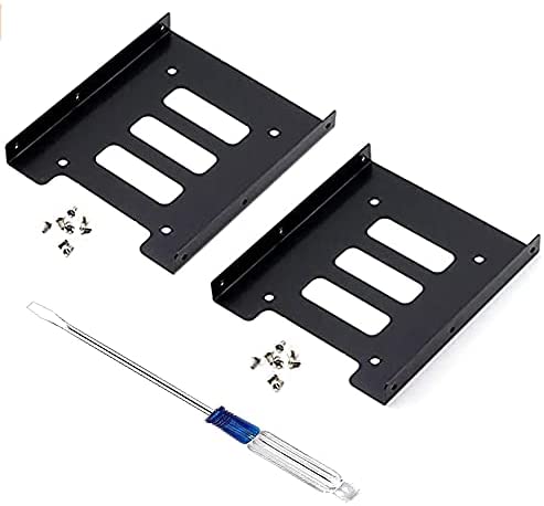 2.5 to 3.5 Adapter -SSD Mounting Bracket Kit Nanxudyj 2.5″ to 3.5″ Drive Bay Metal Adapter Mounting Bracket Hard Drive Holder, Adapter with Screws for PC SSD