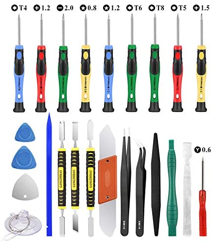 25pcs Electronics Repair Tool Kit, GangZhiBao Precision Screwdriver Set Magnetic for Fix Apple iPhone,Cell Phone,Smart Watch,Computer,PC,Tablet,iPad,Camera,Xbox,PS4 Pry Open Replace  Screen Battery