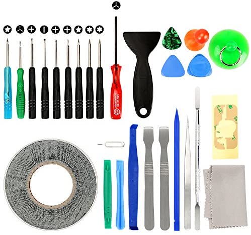27 in 1 Cell Phone iPhone Repair Screwdriver Kit Tool with Screen Removal Adhesive Sticker for Phones,iPad and More Electronic Devices DIY Fix Tool Kits