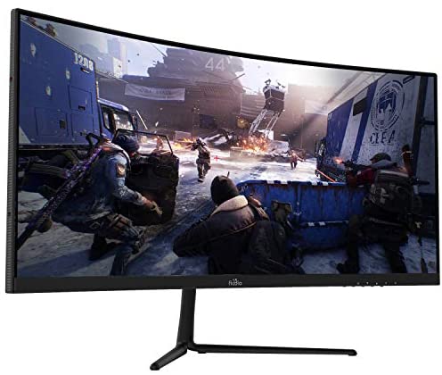 29″ Curved 100Hz LED Gaming Monitor Full HD 1080P Ultra Wide HDMI DP Ports with Speakers, VESA Wall Mount Ready(DP Cable Included)
