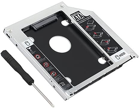 2nd 2.5”HDD SSD Hard Drive Caddy Tray Replacement for Macbook Pro 13/15/17 inch A1278 A1286 A1297 2008 2009 2010 2011 2012 Internal Laptop CD/DVD-ROM Optical SuperDrive Adapter