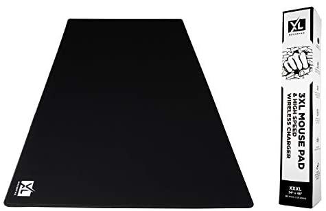3XL Huge Mouse Pads Oversized (48”x24”) – Extra Large Gaming XXXL Mousepad for Full Desk – Super Thick Nonslip Rubber Base and Waterproof Desktop Keyboard Extended Mouse Mat (Black, XXX-Large)