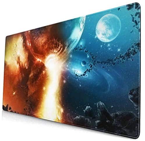 3mm Extended Large Gaming Mouse Pad XXL (29.5×15.7 inch) Desk Pad Keyboard Mat, Non-Slip Base, Water-Resistant Galaxy Destroy