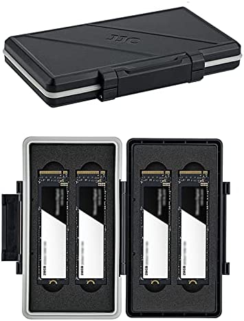 4 Slot M.2 2280 Case, M.2 SSD Holder Storage, M.2 Drive Storage M.2 2280 SSD Card Case Water-Resistant and Shockproof