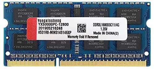 4GB DDR3 DDR3L 1600MHz SODIMM RAM (PC3-12800) CL11 204Pins 1.35V Non-ECC Unbuffered Laptop Memory (Blue)