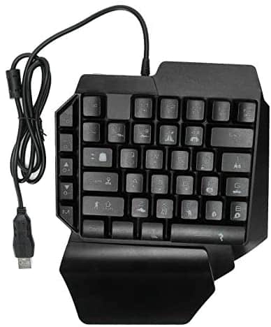 5V USB Professional Wired One Hand Gaming Keyboard, Gaming 39 Keys Universal Backlit Keyboard for Computers, Suitable for PC Laptop and Phones(F6)
