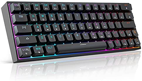 60% Mechanical Keyboard, GIM 64 Keys Mini Gaming Hot Swappable Wired Keyboard with RBG Backlit, N-Key Rollover, Full Keys Programmable (Gateron Optical Red Switch)