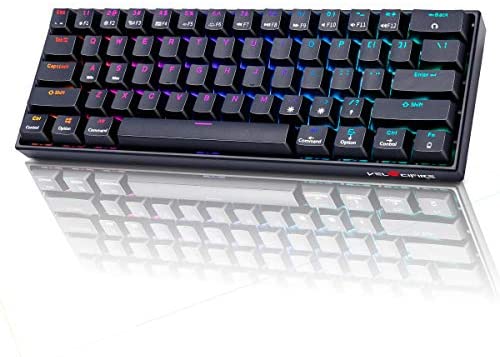 60% Mechanical Keyboard, Velocifire M2 TKL61WS Upgrade Version Bluetooth Customizable 61-Key Hot-Swappable Gateron Brown Switch Mechanical Keyboard with RGB Backlit(Black)