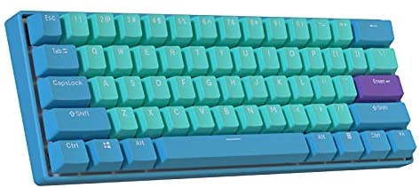 61 Mini Mechanical Keyboard,BOYI Mini RGB PBT Keycap Cherry MX Switch 60% Compact RGB Mechanical Gaming Keyboard (Cherry MX Silent Red Switch, Zilanqing Color)