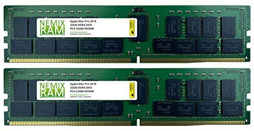 64GB 2x32GB DDR4-2933Mhz PC4-23400 288-Pin RDIMM Memory for Apple Mac Pro 2019 7,1 by NEMIX RAM