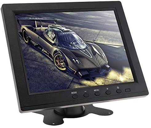 8 Inch LED Monitor HD TFT-LCD Color Monitor Mini TV Computer 2 Channel Video Input Security Monitor with Speaker VGA HDMI for Car