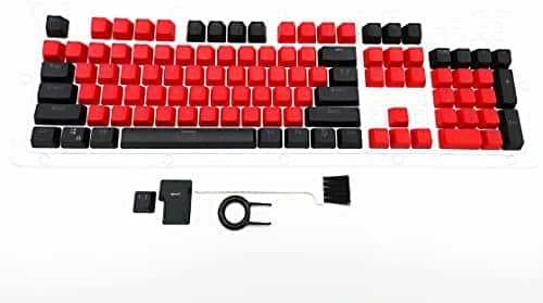 87/104 Key Doubleshot Red-Black PBT Backlit Keycap Caps for Cherry MX Gaming Mechanical Keyboard (104 Keys)