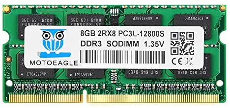 8GB DDR3L-1600 Mhz SODIMM DDR3 PC3-12800 RAM 1600Mhz Motoeagle 2RX8 1.35V Dual Rank Module Chips Upgrade for Laptop 8GBx1 RAM Memory