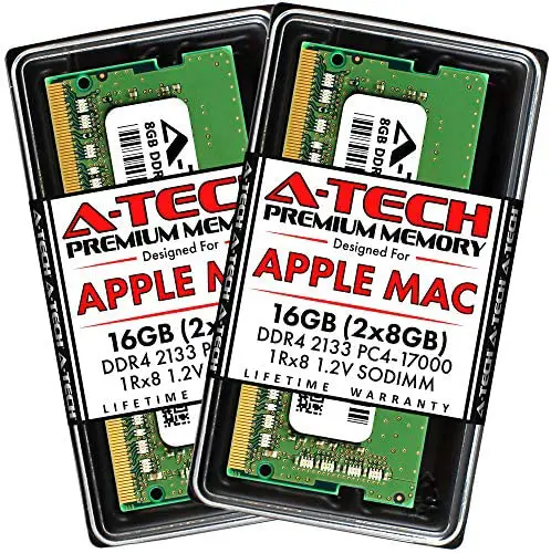 A-Tech 16GB (2x8GB) RAM for 2017 iMac 21.5 inch Non-Retina | DDR4 2133MHz PC4-17000 SO-DIMM 260-Pin CL15 1.2V Non-ECC Unbuffered Memory Upgrade Kit