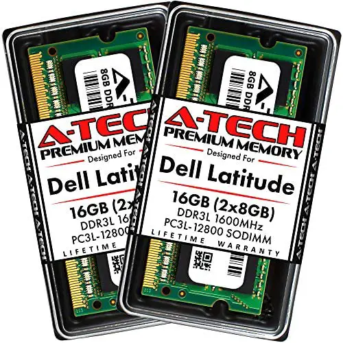 A-Tech 16GB (2x8GB) RAM for Dell Latitude E7440, E7240, E6540, E6440, E5540, E5440 | DDR3/DDR3L 1600MHz SODIMM PC3L-12800 Laptop Memory Upgrade Kit