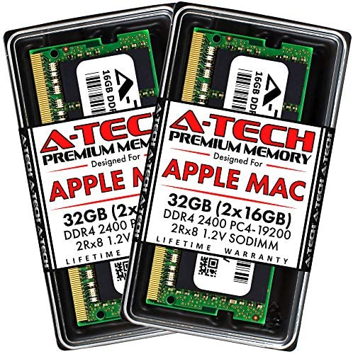 A-Tech 32GB (2x16GB) RAM for Apple iMac 2017 (27 inch Retina 5K & 21.5 inch Retina 4K) | DDR4 2400MHz SODIMM PC4-19200 2Rx8 1.2V 260-Pin SO-DIMM Memory Upgrade Kit