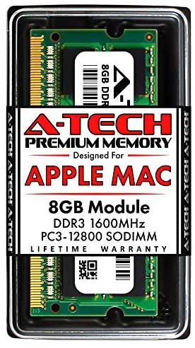 A-Tech 8GB RAM for Apple MacBook Pro (Mid 2012), iMac (Late 2012, Early/Late 2013, Late 2014, Mid 2015), Mac Mini (Late 2012) | DDR3 1600MHz PC3-12800 2Rx8 204-Pin SODIMM Memory Upgrade Module