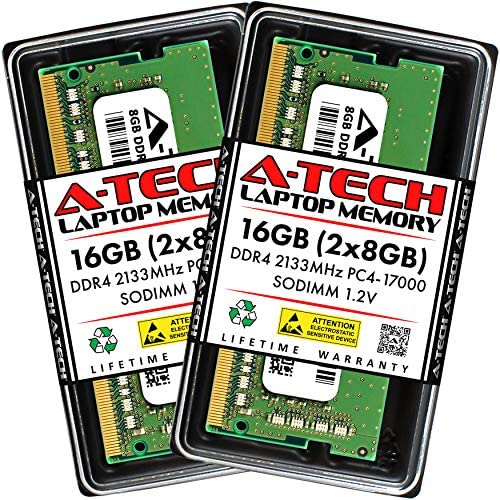 A-Tech RAM 16GB (2x8GB) DDR4 2133MHz SODIMM PC4-17000 (PC4-2133P) CL15 1.2V Non-ECC SO-DIMM 260 Pin – Laptop, Notebook & AIO Computer Memory Upgrade Kit
