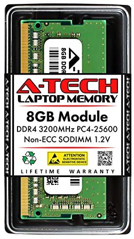 A-Tech RAM 8GB DDR4 3200MHz SODIMM PC4-25600 (PC4-3200AA) CL22 1.2V Non-ECC SO-DIMM 260 Pin – Laptop, Notebook & AIO Computer Memory Upgrade Module