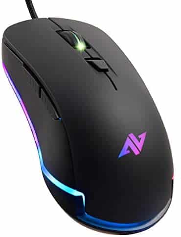 ABKONCORE AM8 Gaming Mouse with 4Dpi Levels (800, 1600, 2400, 3200), Programmable Buttons, Wired Ergonomic USB Computer Mouse for Gamer, Laptop, Chromebook, Mac (AM8)