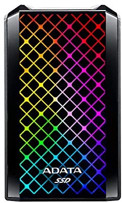 ADATA RGB SE900 2TB USB3.2 Gen2x2 Type-C Super Fast Transfer up to 2000MB/s Gaming and Personal External SSD (ASE900G-2TU32G2-CBK)