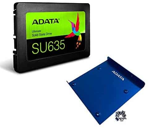 ADATA SU635 480GB 3D-NAND SATA 2.5 Inch Internal SSD with 2.5/3.5 inch SSD Bracket Bundle (ASU635SS-480GQ-R-TRAY)